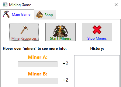 Multi-threading - Clicker Mining Game